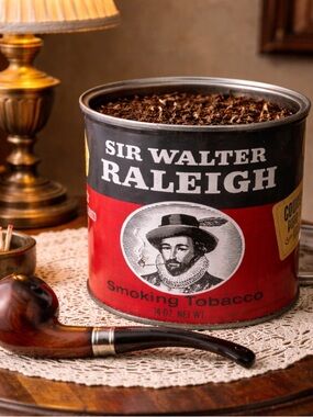 Red Vintage Tobacco Tin - Home Accent